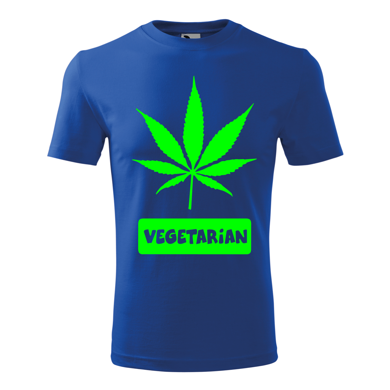 Tricou pentru barbati,  personalizat "Vegetarian", Albastru, marimea 2XL fotografia produsului
