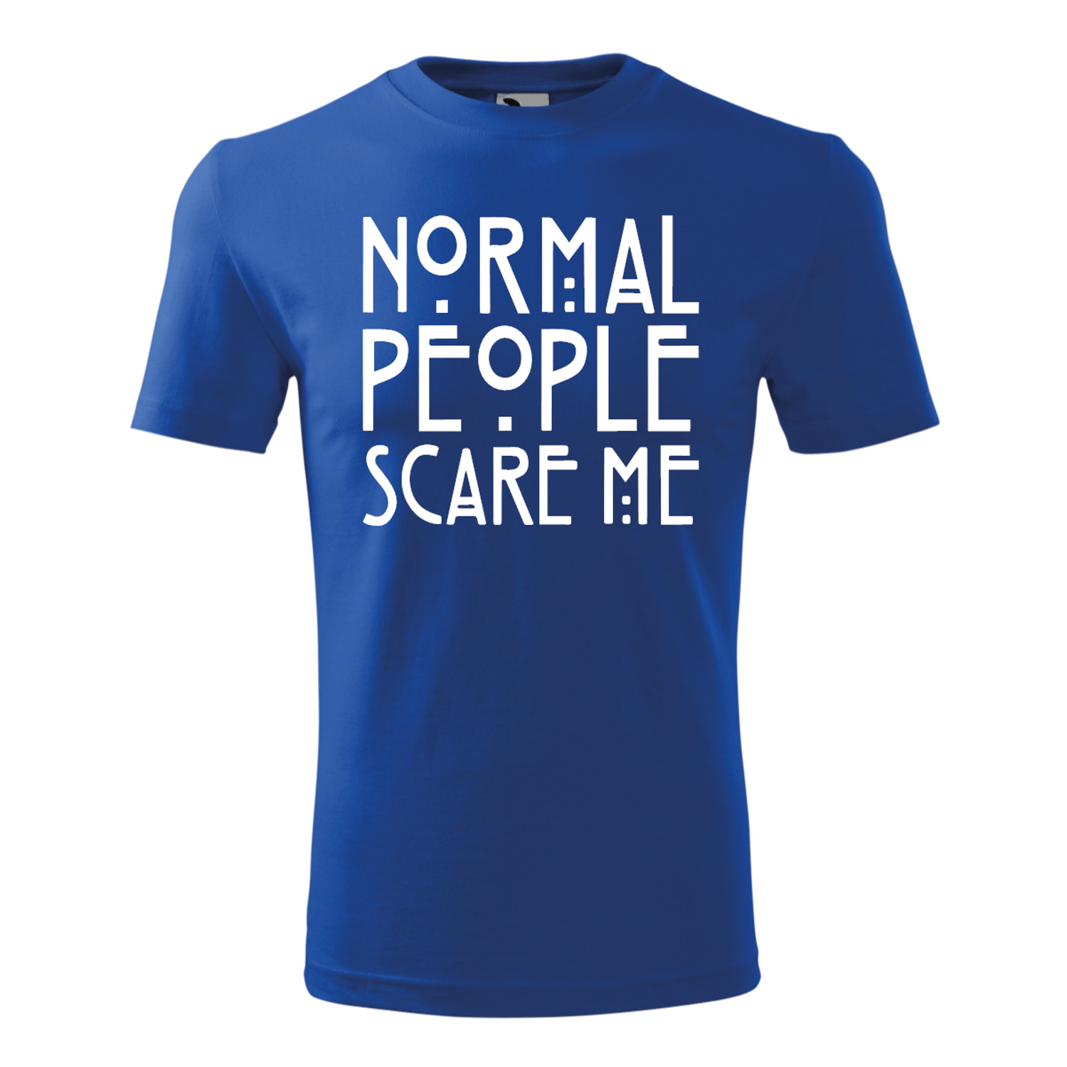 Tricou pentru barbati, personalizat Normal people scare me, Albastru, marimea L fotografia produsului