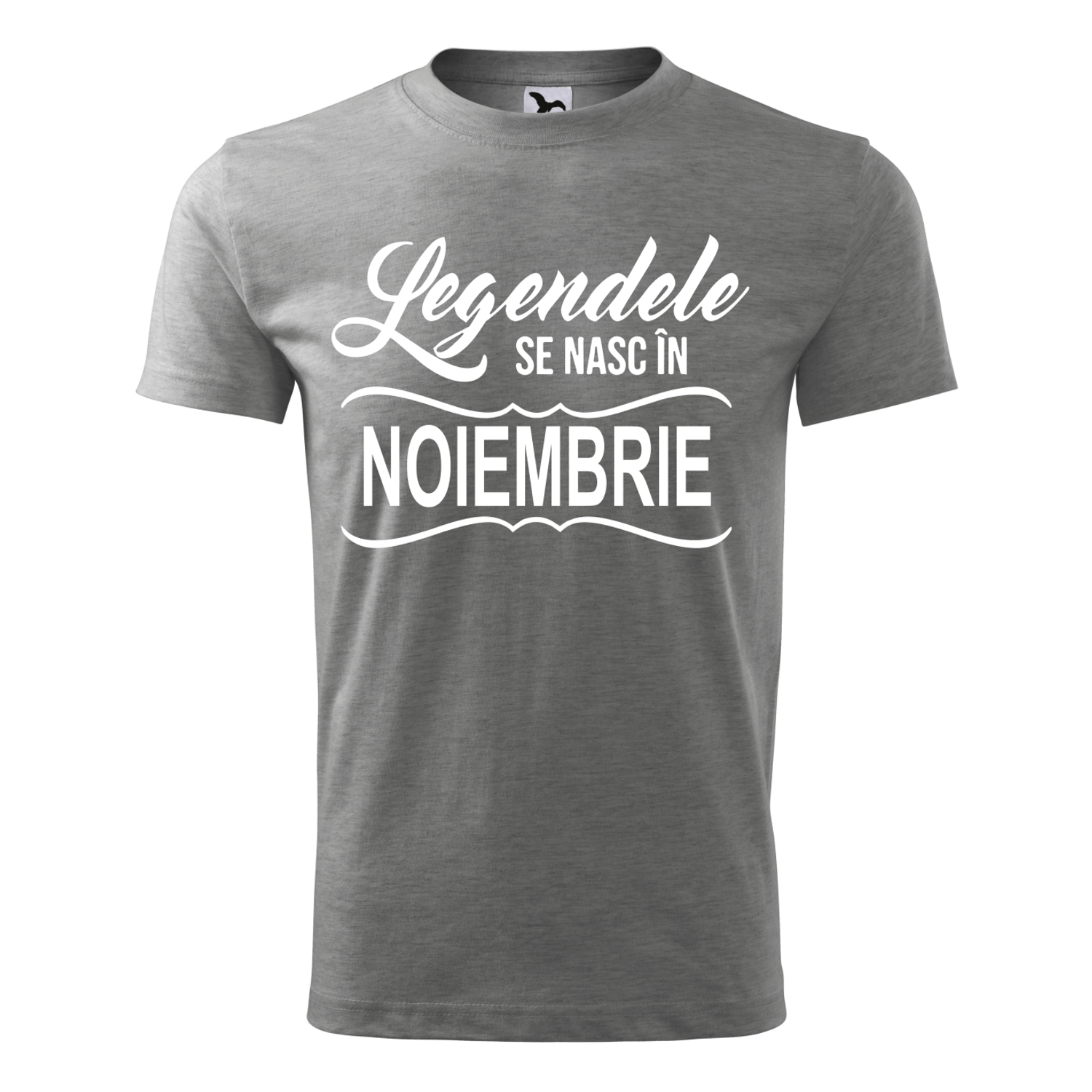 Tricou pentru barbati,personalizat  Legendele se nasc in noiembrie , Gri , marimea L fotografia produsului
