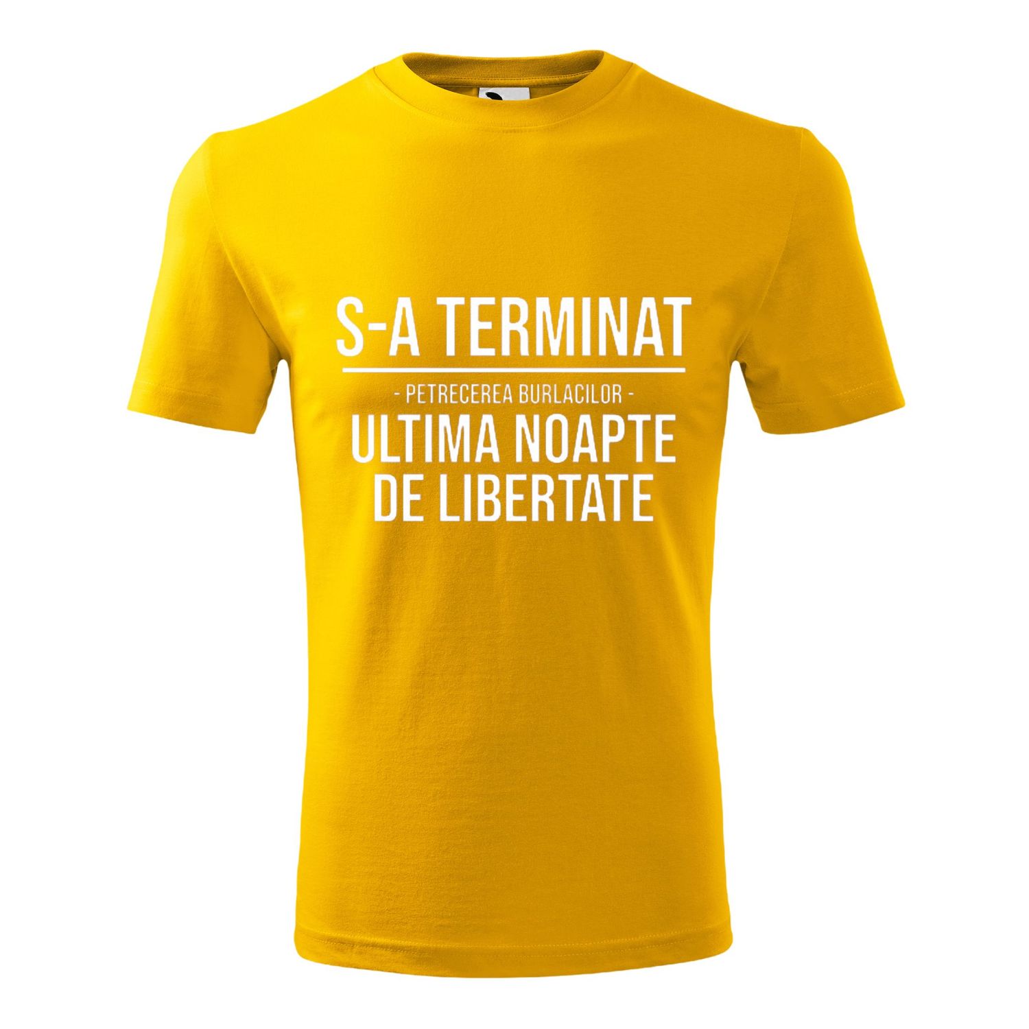 Tricou pentru barbati personalizat S-a terminat ultima noapte de libertate , Galbenmarimea M fotografia produsului