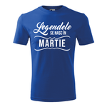Tricou pentru barbati,personalizat  Legendele se nasc in martie , Albastru, marimea 2XL fotografia produsului