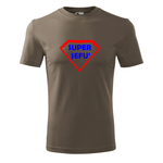 Tricou pentru barbati,  personalizat "Super sefu", Kaki, marimea S fotografia produsului