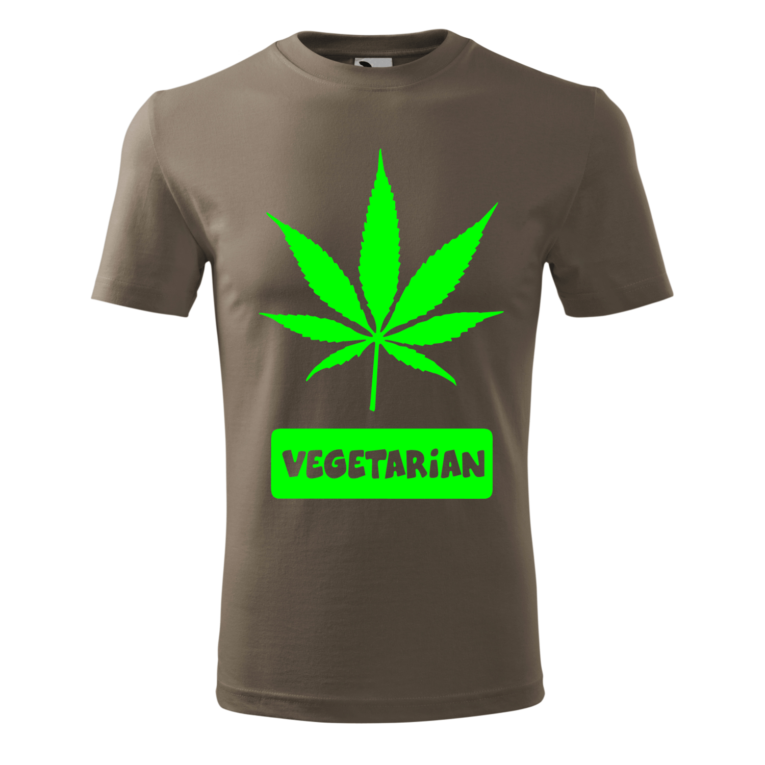 Tricou pentru barbati,  personalizat "Vegetarian", Kaki, marimea XL Tricou pentru barbati,personalizat Vegetarian, Kaki, marimea XL fotografia produsului