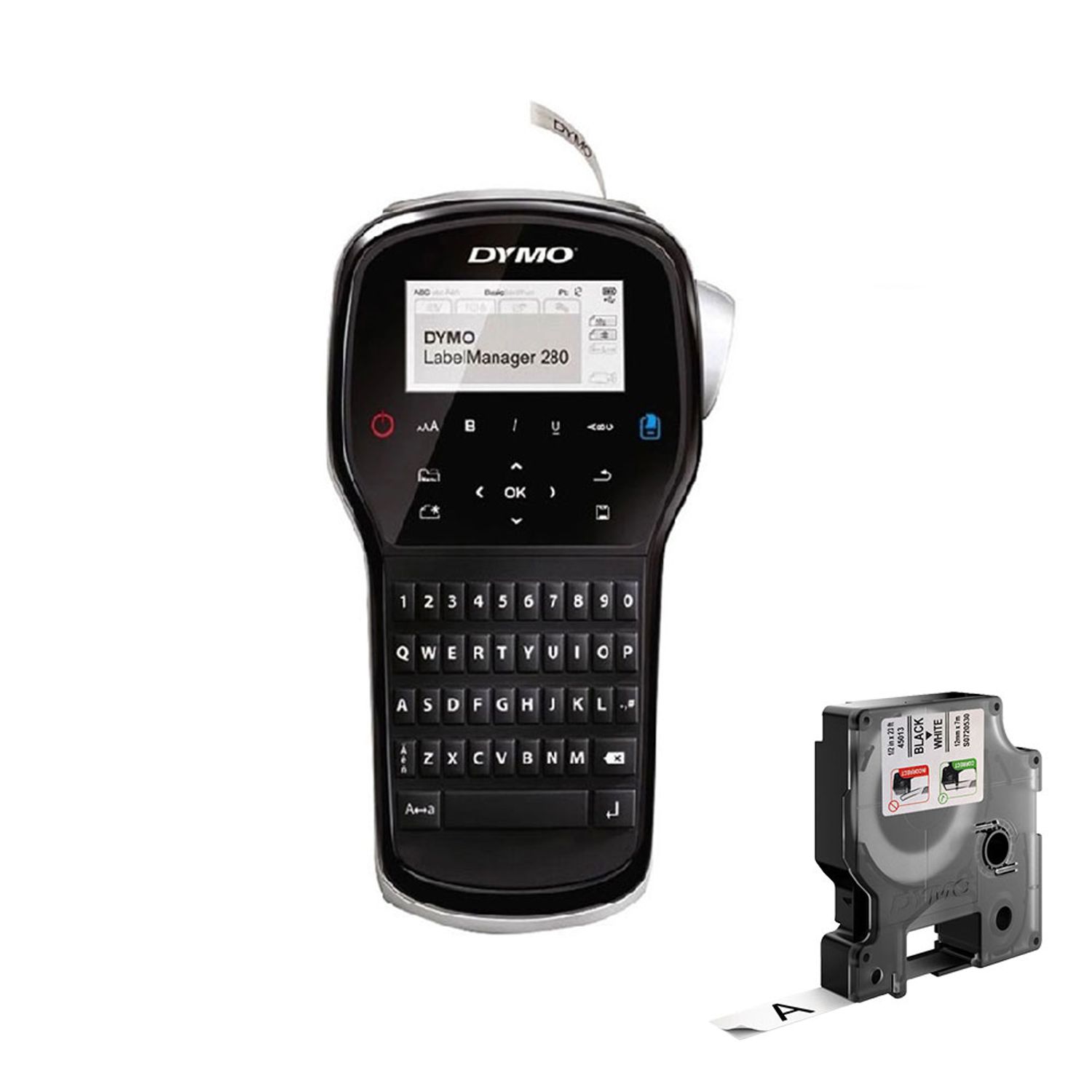 Aparat de etichetat DYMO LabelManager 280P,QWERTY, conectare PC,caseta etichete profesionale D1,12mmx7m,S0968920, 45013 fotografia produsului