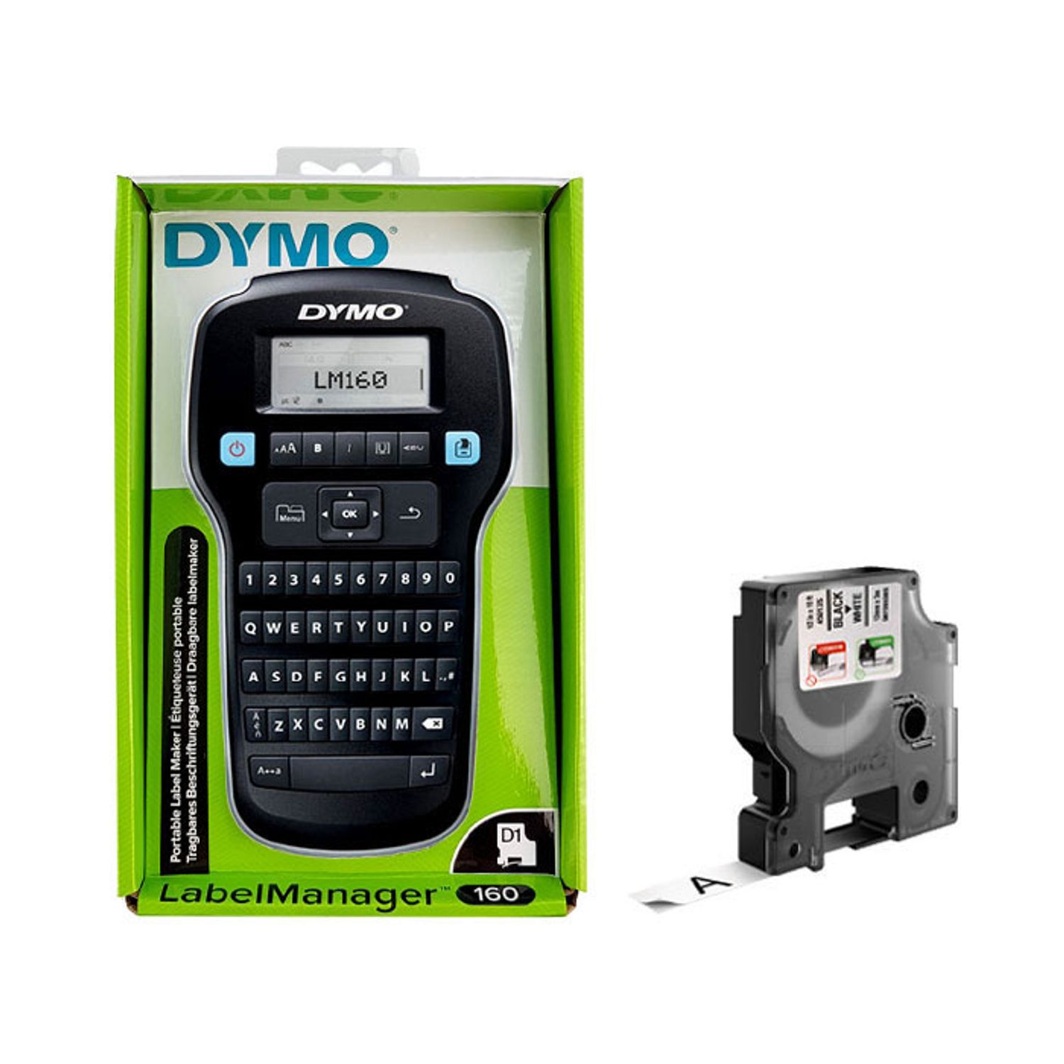 Set Aparat de etichetat DYMO LabelManager 160P,QWERTY,include 1 banda 45013S,12mm x3 Demo,include 1 banda 45013 fotografia produsului