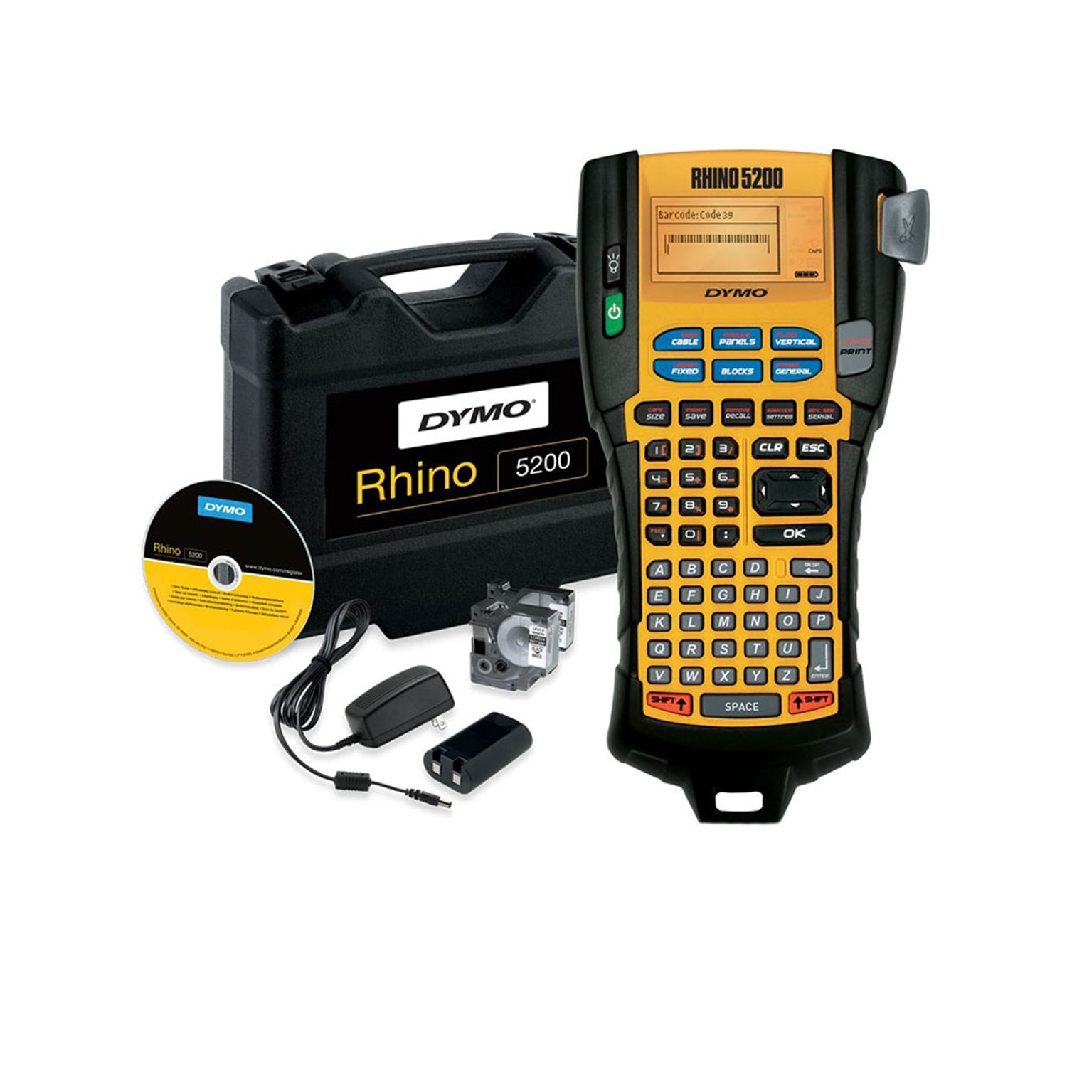 Aparat etichetat industrial Dymo Rhino 5200 kit cu servieta, ABC, 19mm, S0841430, 841430 fotografia produsului