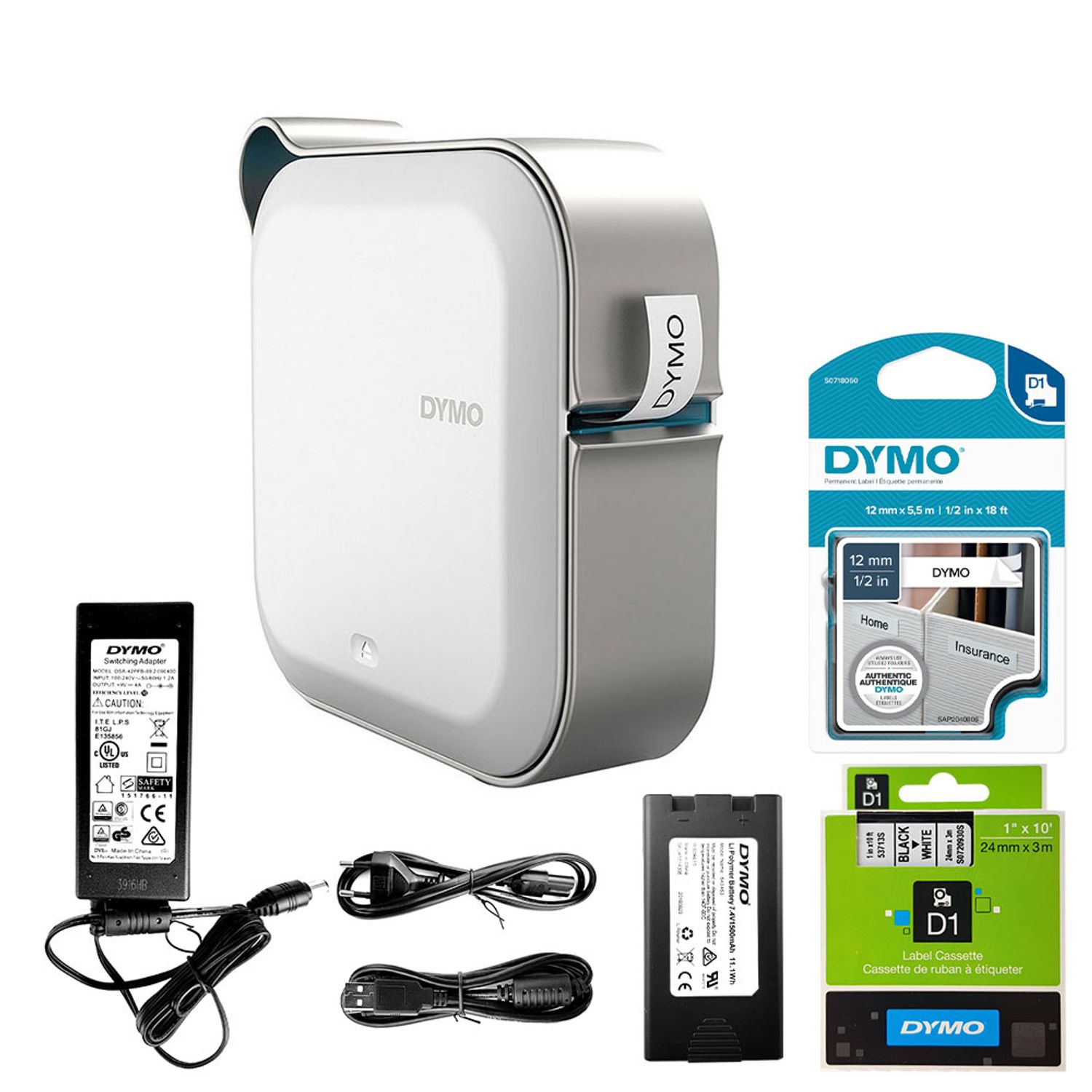 Imprimanta Etichete Bluetooth Dymo MobileLabeler si 1 banda industriala poliester D1, 12mm x 5.5m,1978246, 16959 fotografia produsului