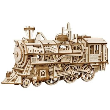 Puzzle 3D Locomotive, ROKR, Lemn, 349 piese