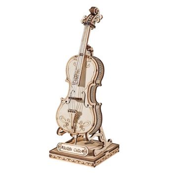 Puzzle 3D Violoncel, RoLife, Lemn, 58 piese, TG411