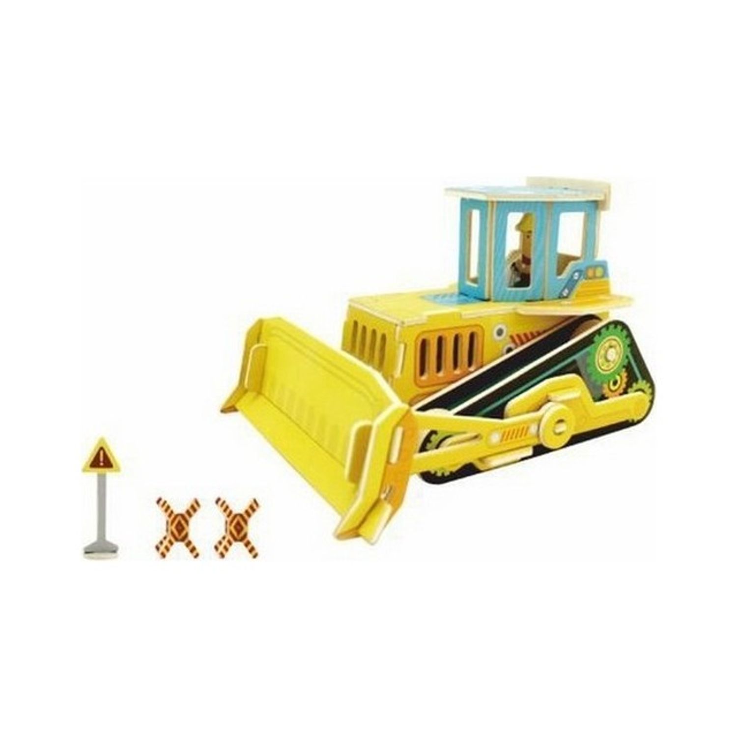 Puzzle 3D Buldozer, Robotime, Lemn, 35 piese, VE205 fotografia produsului