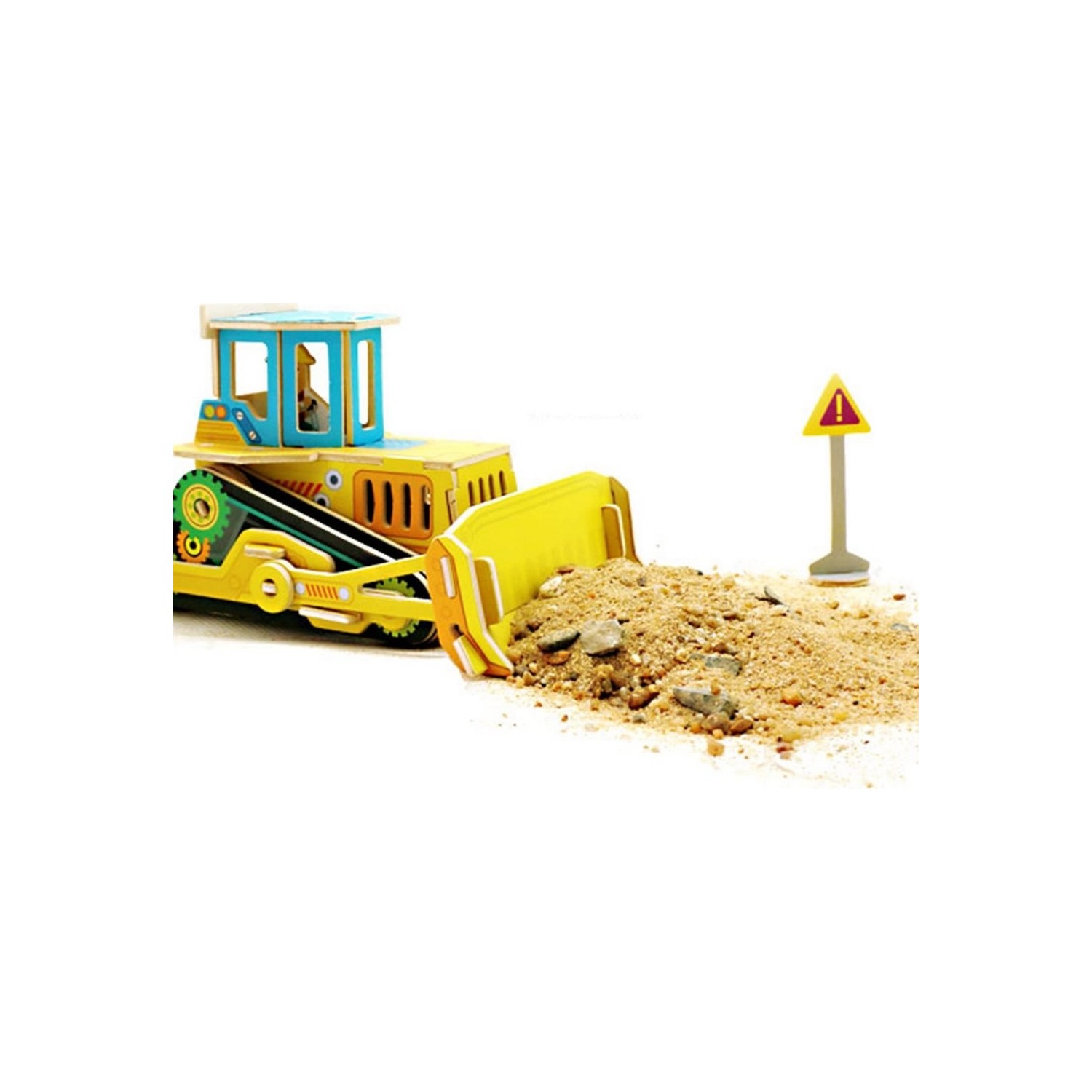 Puzzle 3D Buldozer, Robotime, Lemn, 35 piese, VE205 fotografia produsului View 2 L