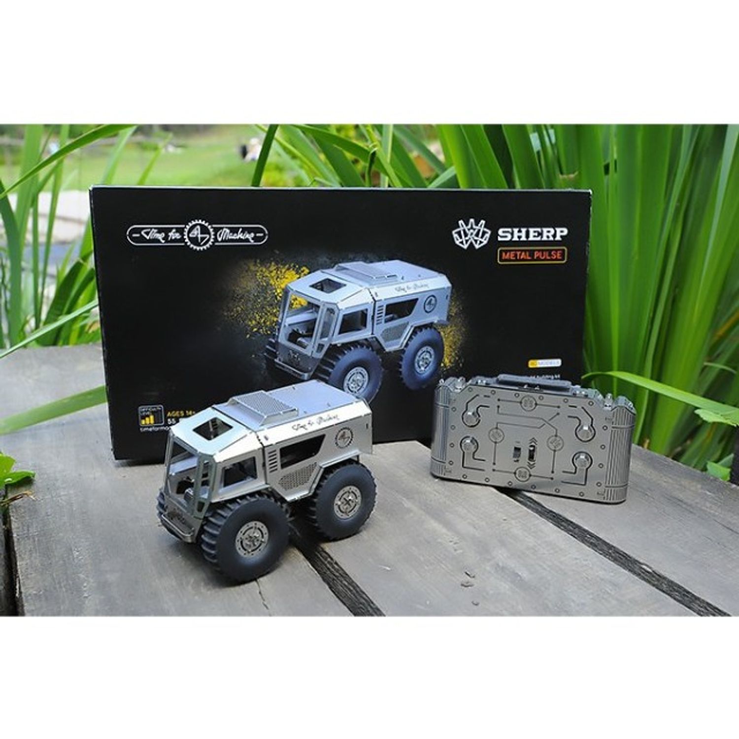 Kit Puzzle Mecanic 3D din metal, Time for Machine, Model radiocontrolat, Sherp fotografia produsului View 2 L