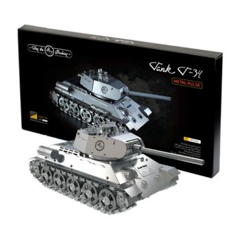 Kit Puzzle Mecanic 3D din metal, Time For Machine, Model radiocontrolat, Tank T-34