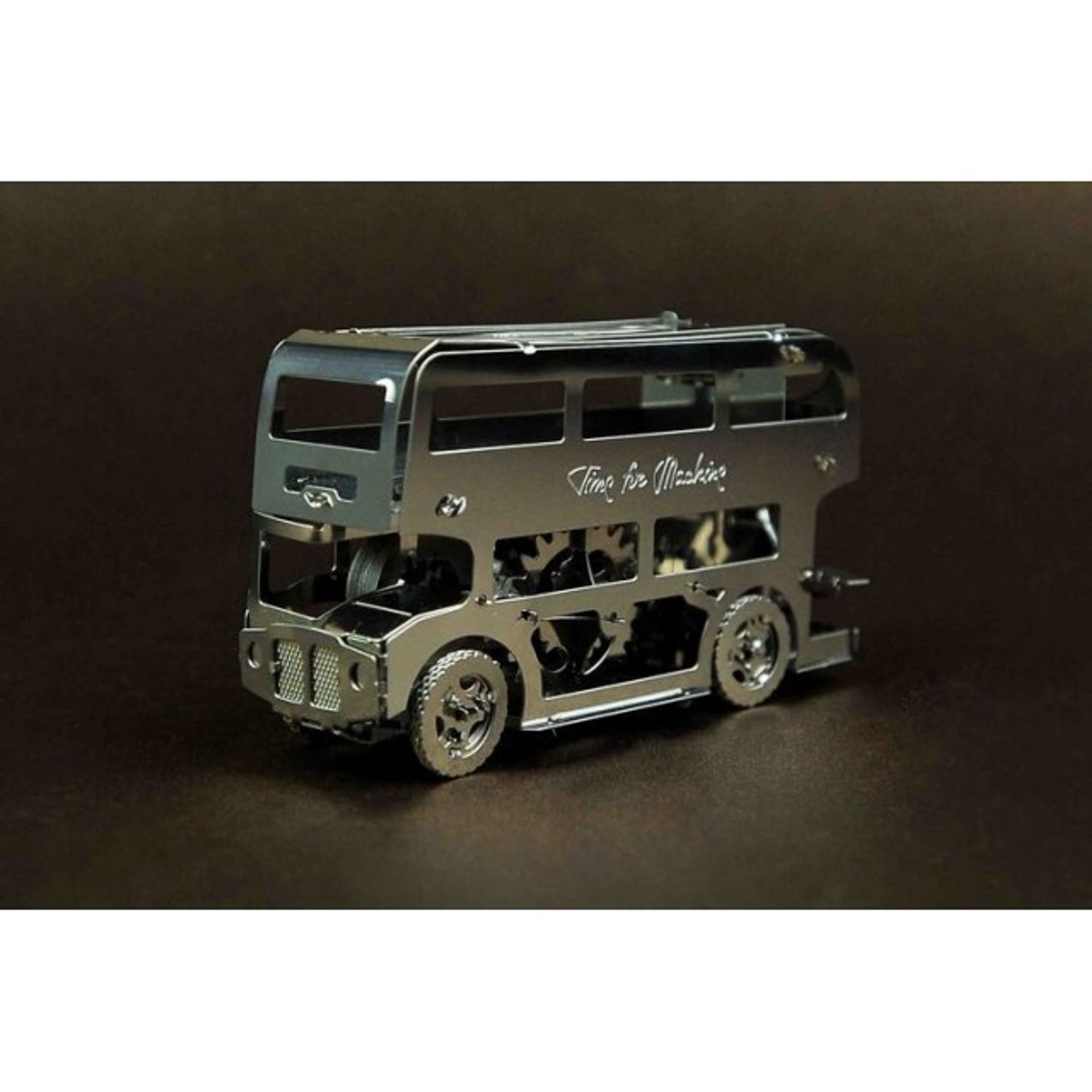 Kit Puzzle Mecanic 3D, Metal, TimeForMachine, Model Cute Double Decker fotografia produsului View 3 L
