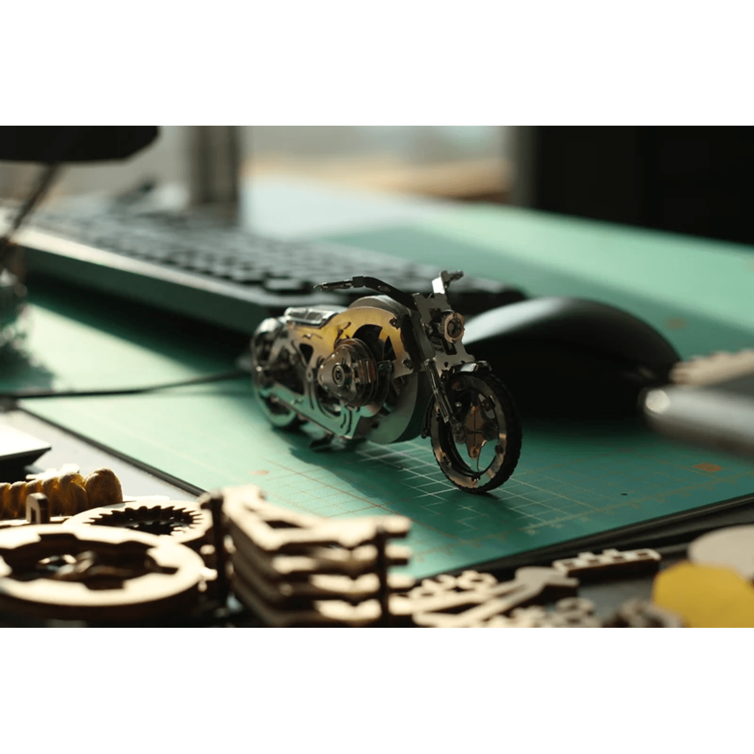 Kit Puzzle Mecanic 3D, Metal, TimeForMachine, Model Chrome Rider fotografia produsului View 9 L