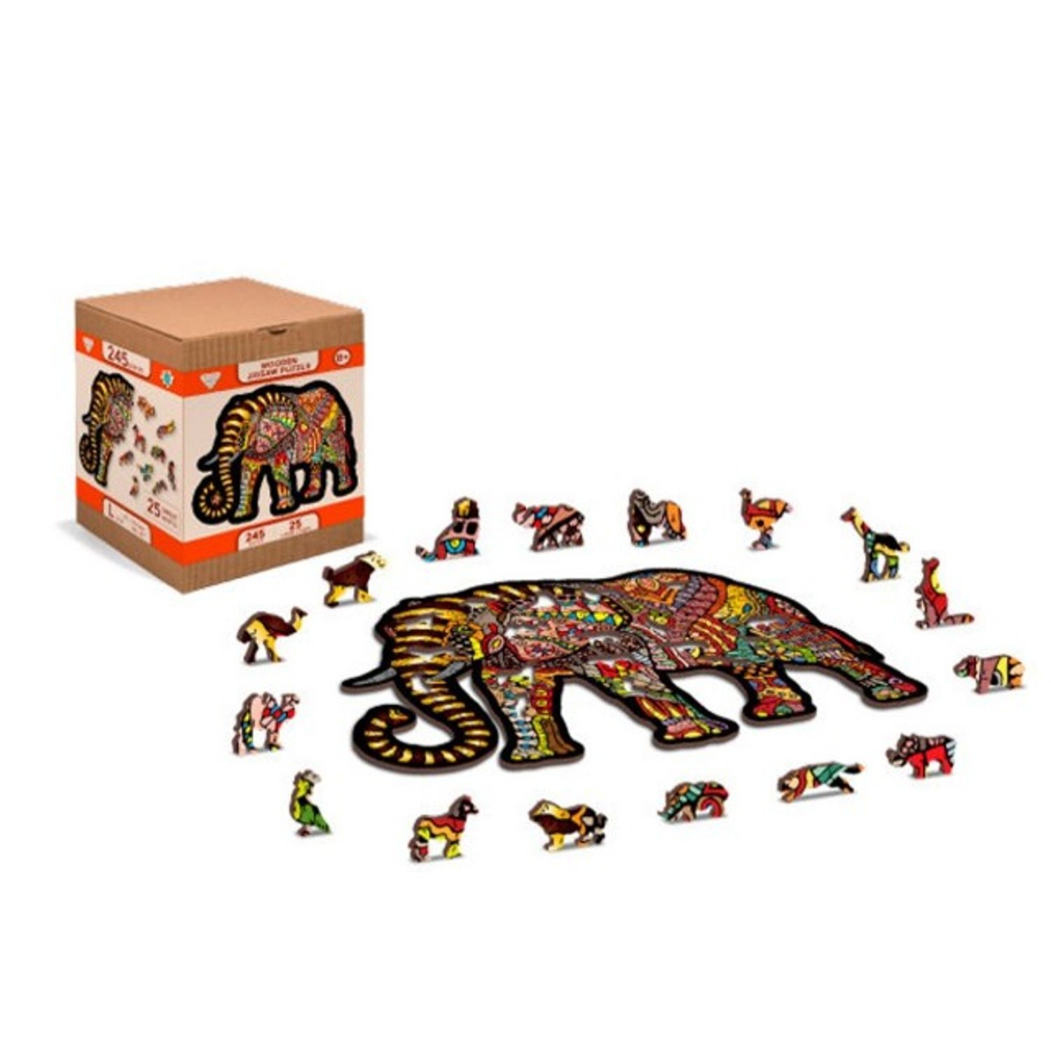 Puzzle Din Lemn MAGIC ELEPHANT L, Wooden City, 250 piese fotografia produsului View 2 L