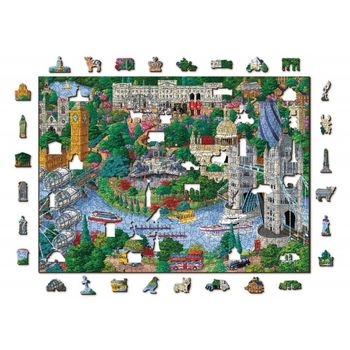 Puzzle din lemn London Sights, Wooden City, 750 piese