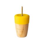 Pahar din bambus mare 240 ml, galben, eco rascals fotografia produsului