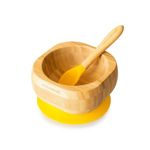 Set castron si lingura din bambus, galben, eco rascals fotografia produsului