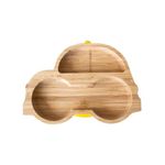 Farfurie din bambus Masinuta, galben, eco rascals fotografia produsului