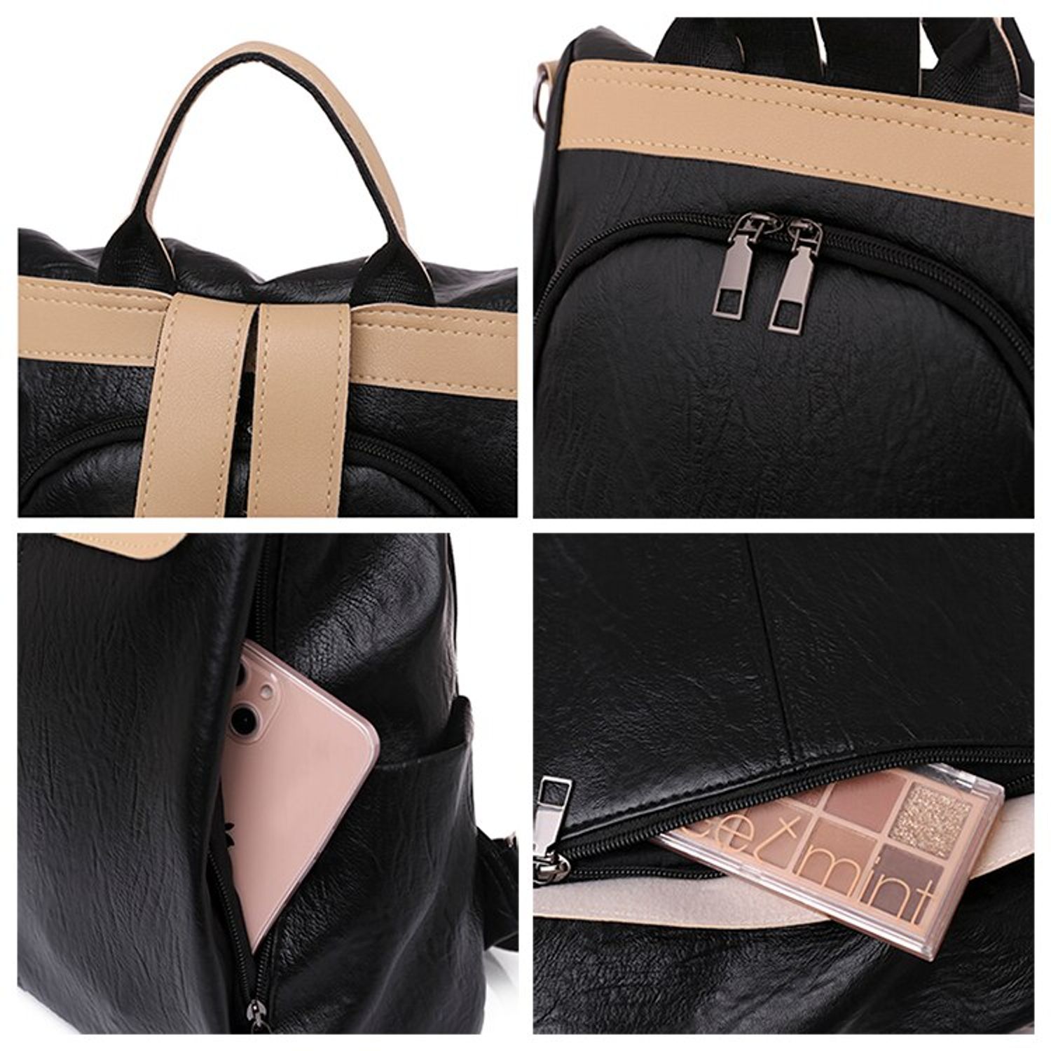 Rucsac dama Amina GT1464, antifurt, model negru fotografia produsului View 7 L