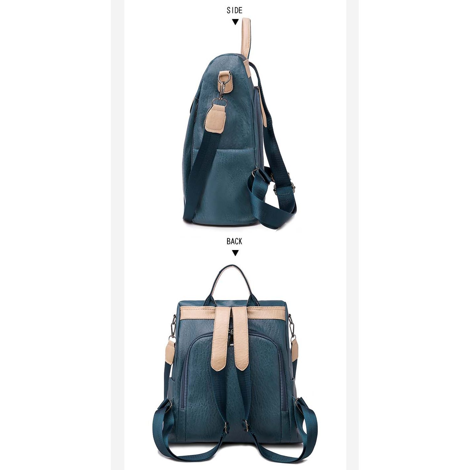 Rucsac dama Amina GT1463, antifurt, model albastru fotografia produsului View 3 L