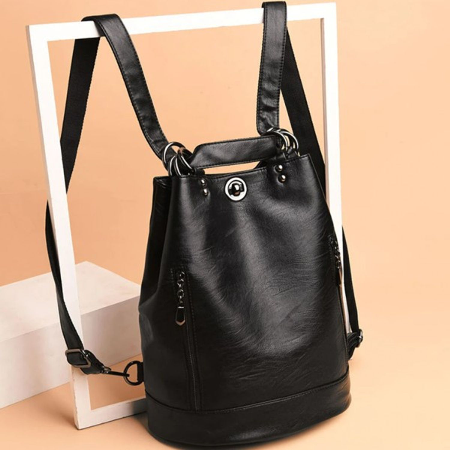 Rucsac dama Gracelyn GT1459, model negru fotografia produsului View 3 L