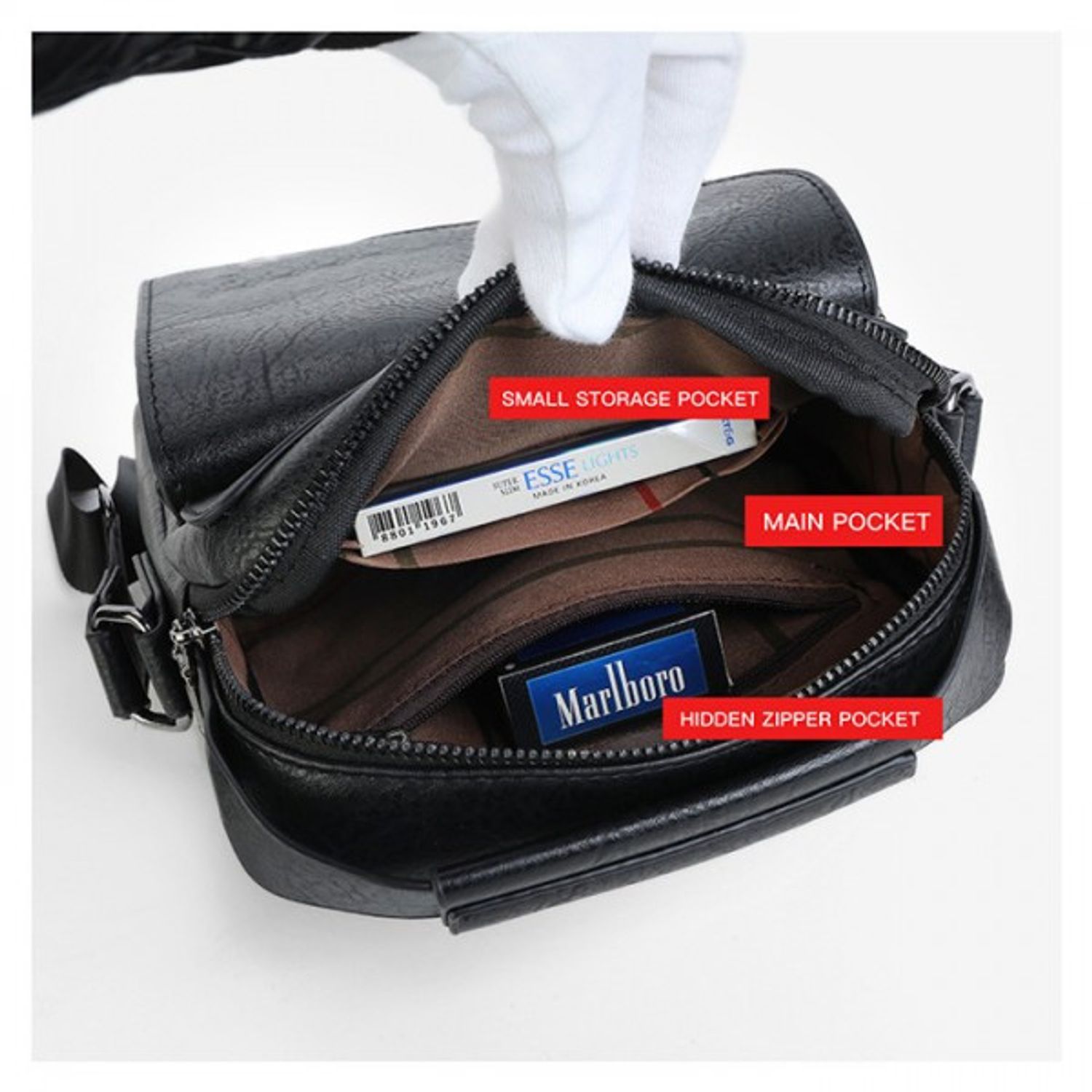 Geanta de umar pentru barbati, Henry GT1411, model negru fotografia produsului View 3 L