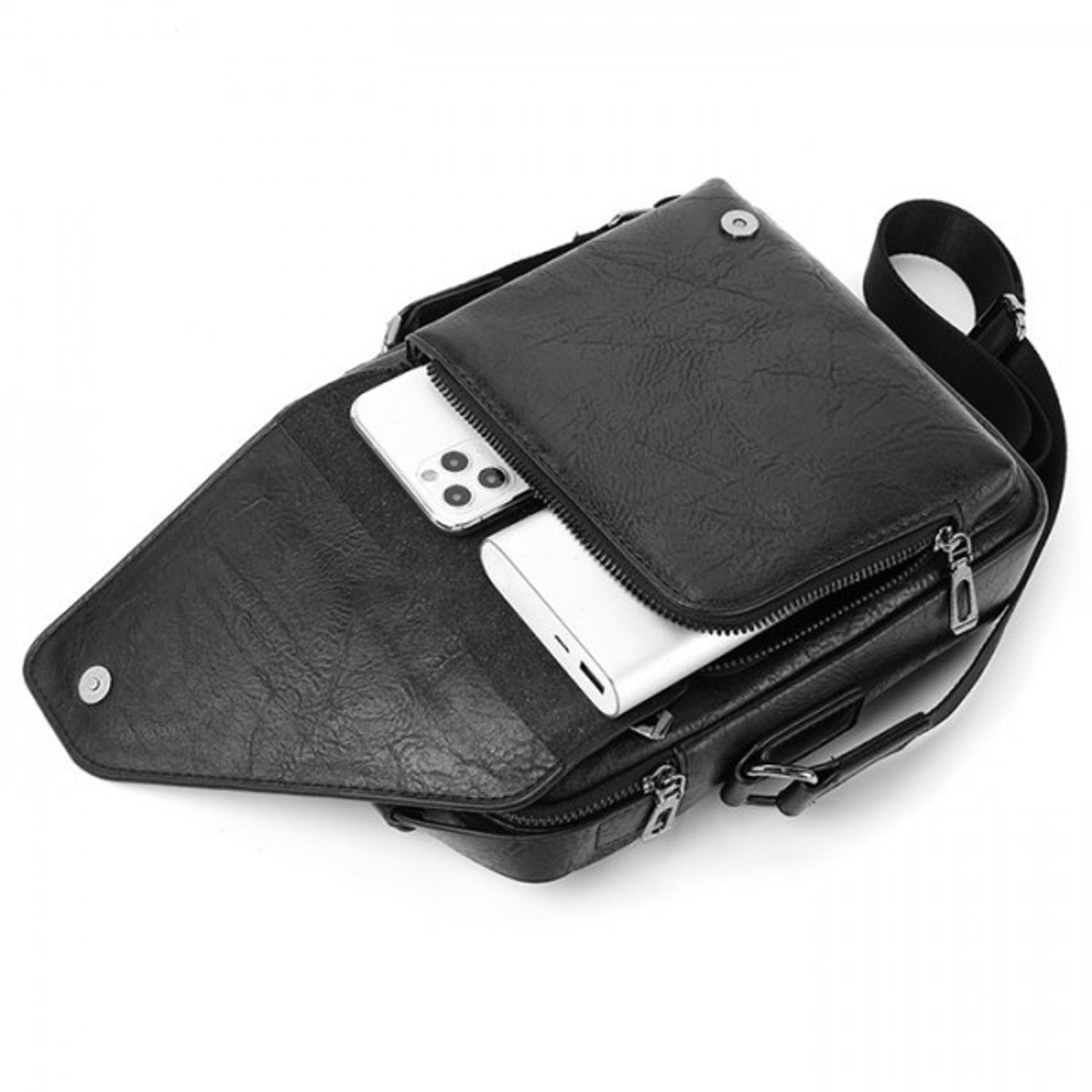 Geanta de umar pentru barbati, Henry GT1411, model negru fotografia produsului View 2 L