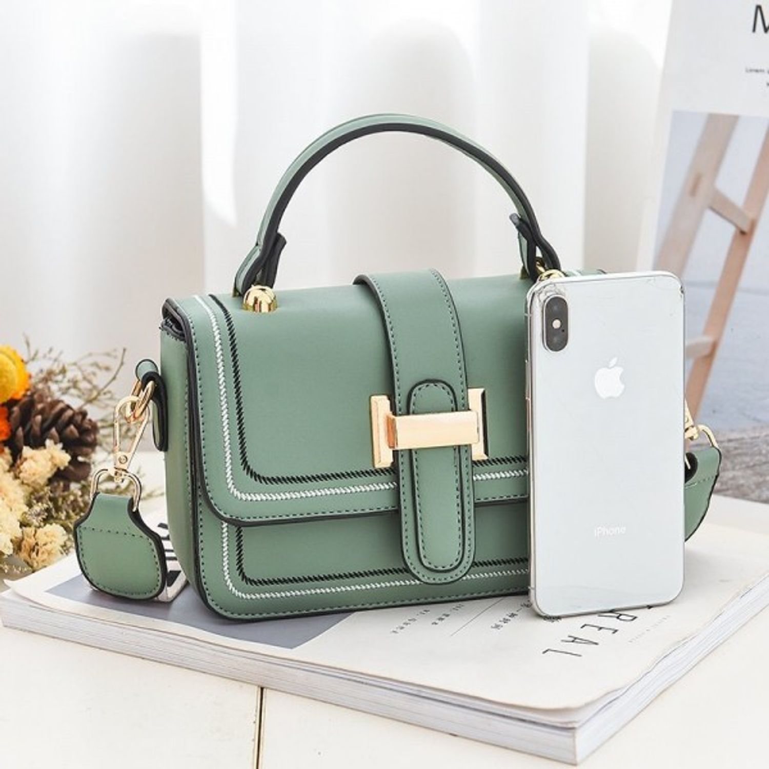 Geanta dama Naila GT1726, Verde fotografia produsului View 3 L