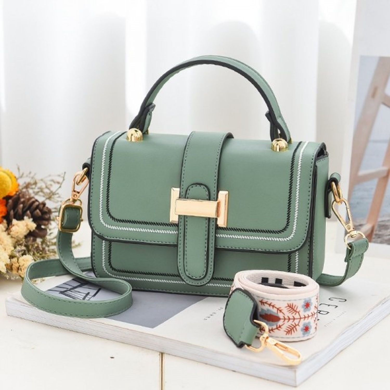 Geanta dama Naila GT1726, Verde fotografia produsului View 2 L