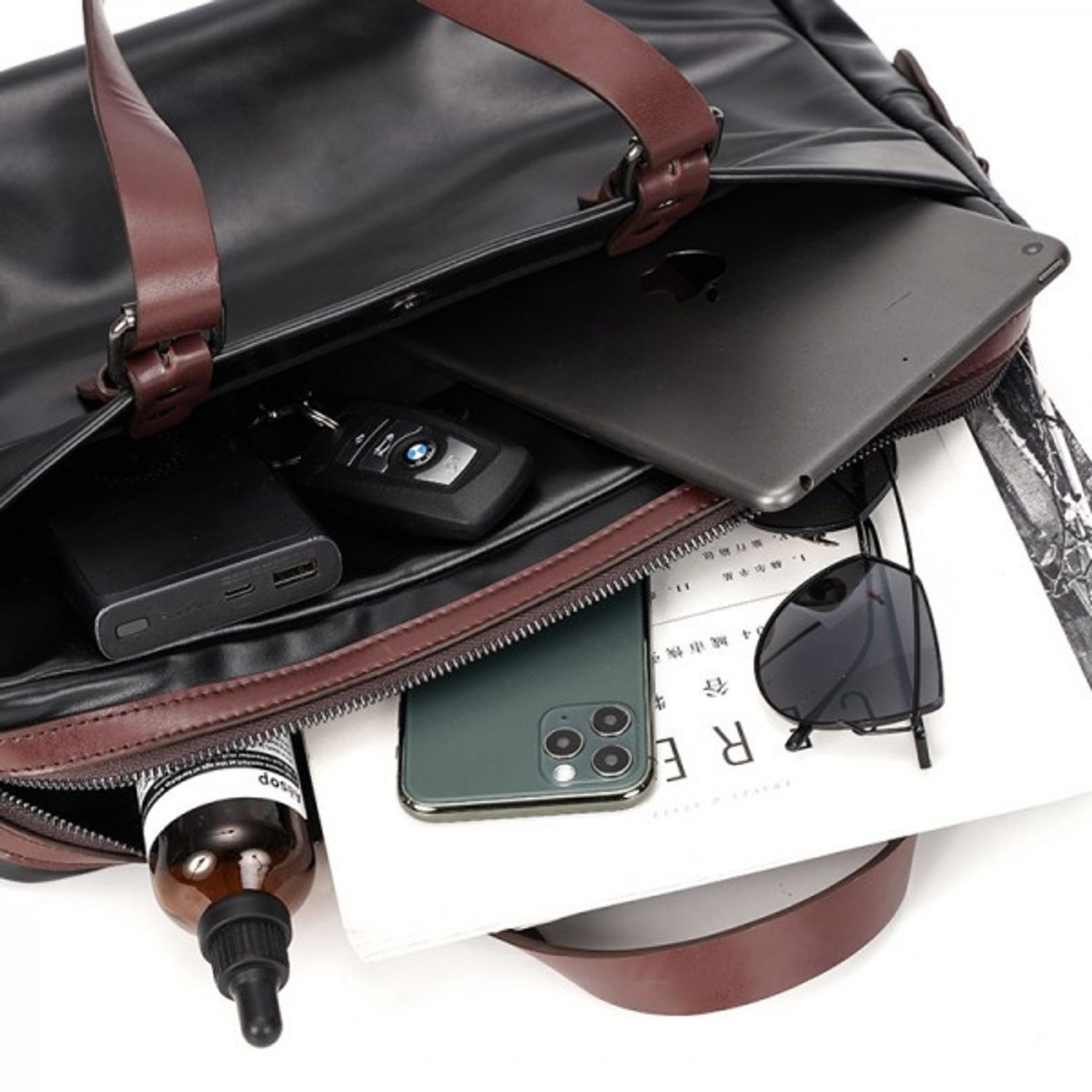 Servieta pentru barbati, Alecu GT1440, model negru fotografia produsului View 6 L