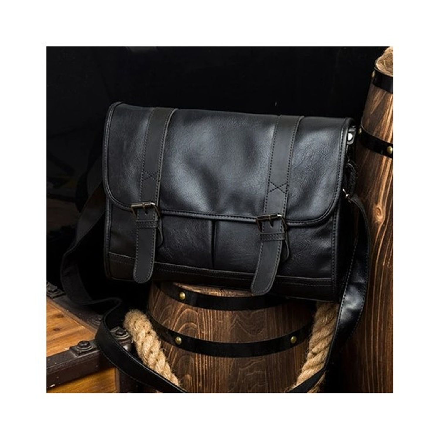Geanta de umar pentru barbati, Jack GT1406, model negru fotografia produsului View 6 L