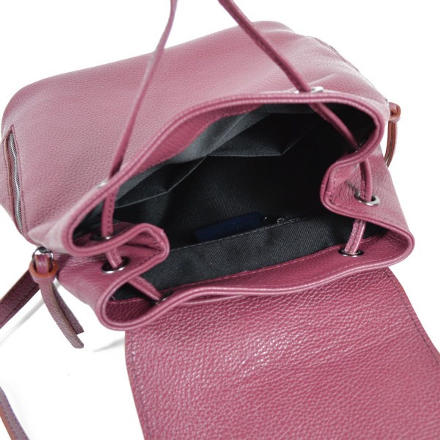 Rucsac dama Zelinda GT1496, piele naturala, Visiniu fotografia produsului View 3 L