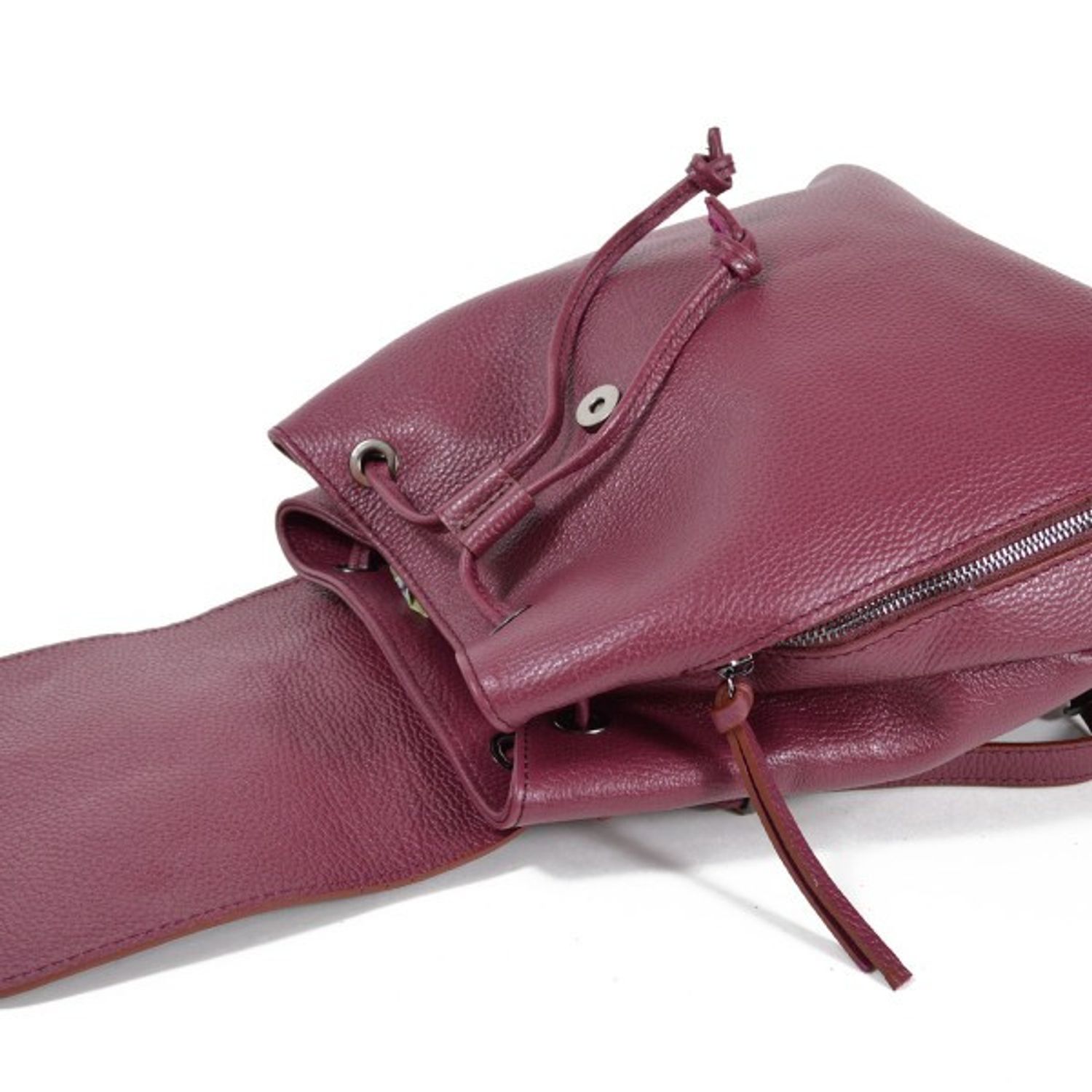 Rucsac dama Zelinda GT1496, piele naturala, Visiniu fotografia produsului View 2 L