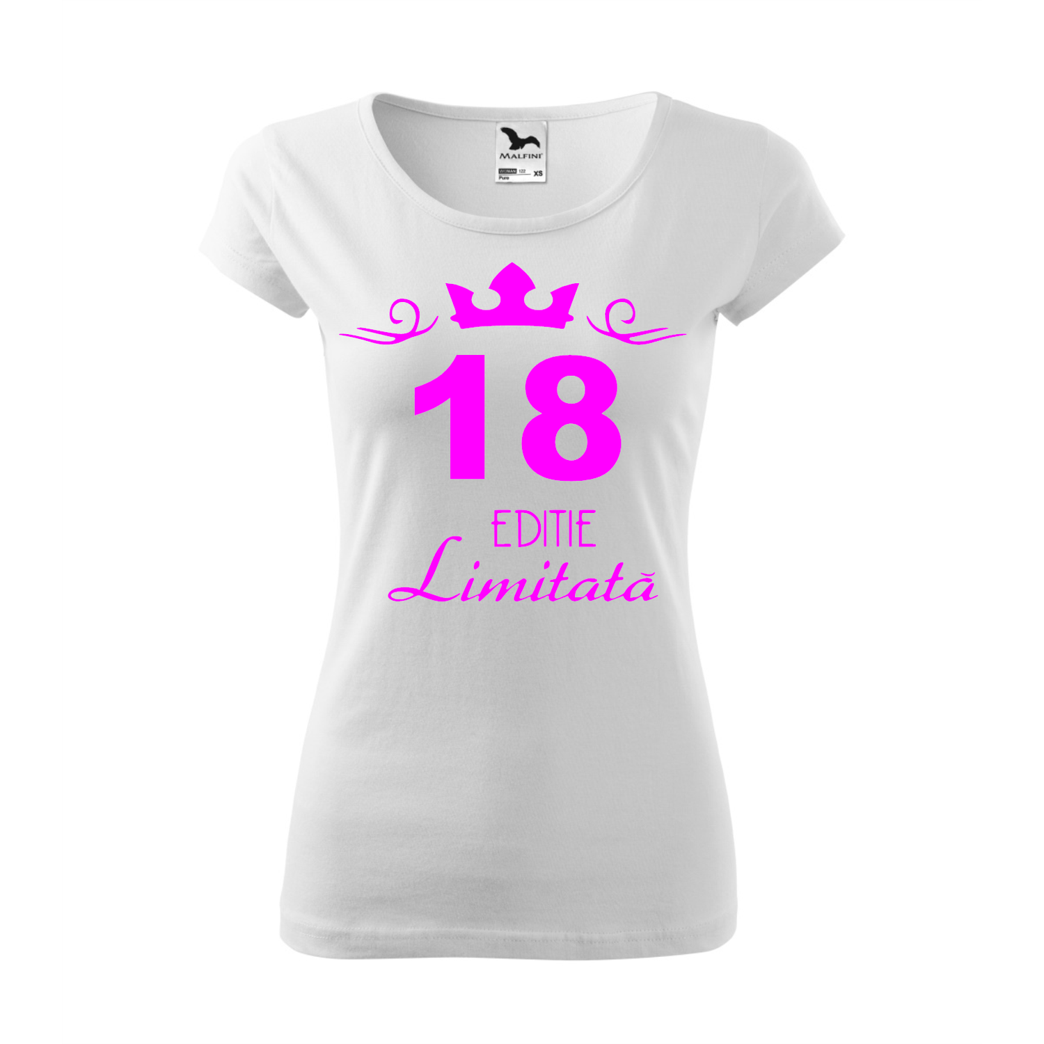 Tricou Dama, Personalizat "18 ani editie limitata", Alb, Marime XS fotografia produsului