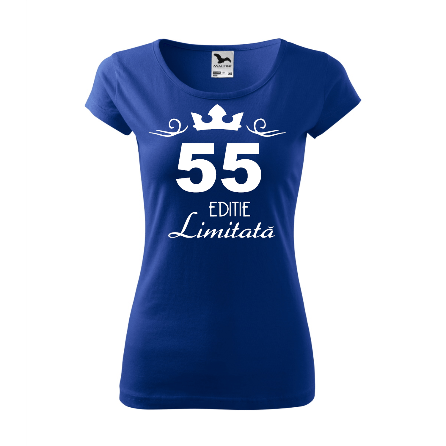 Tricou Dama, Personalizat "55 ani editie limitata", Albastru, Marime L fotografia produsului