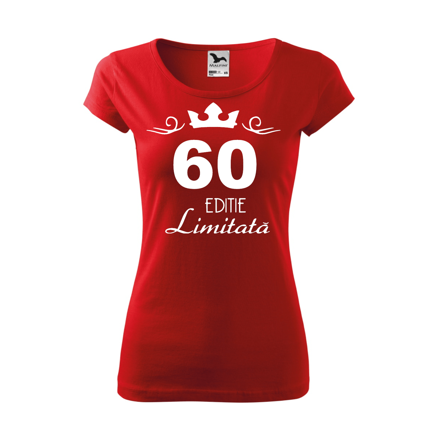Tricou Dama, Personalizat "60 ani editie limitata", Rosu, Marime 2XL fotografia produsului View 6 L