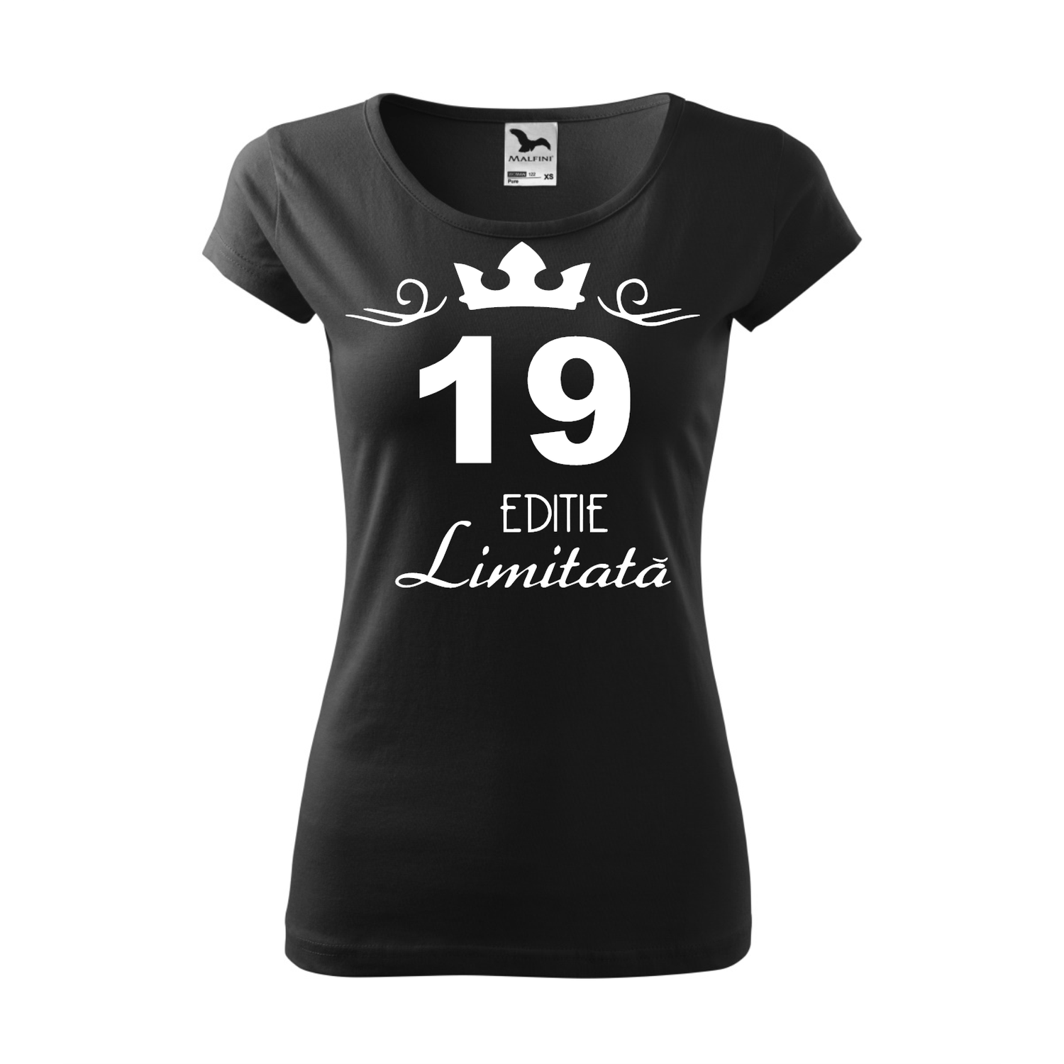 Tricou Dama, Personalizat "19 ani editie limitata", Negru, Marime S fotografia produsului