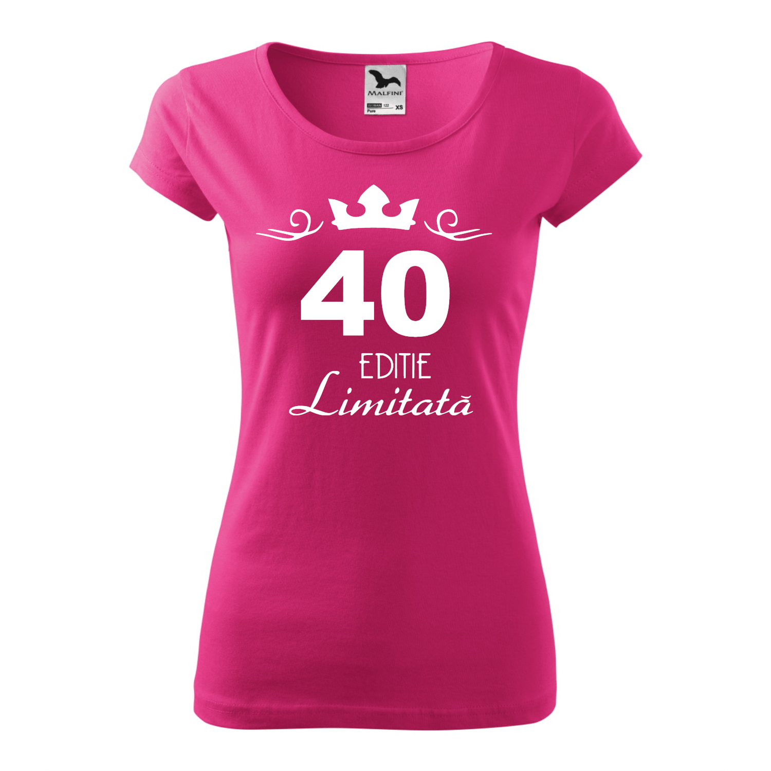 Tricou Dama, Personalizat "40 ani editie limitata", Roz, Marime XS fotografia produsului