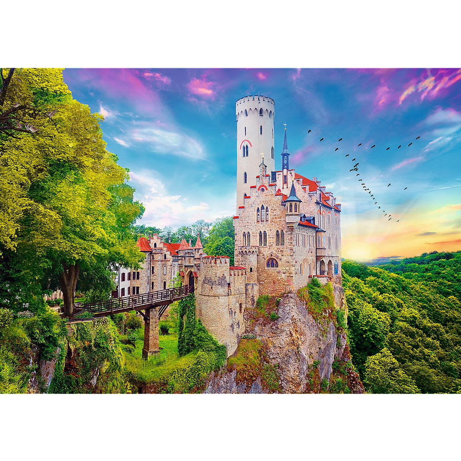 Puzzle Trefl 1000 Castelul Liechtenstein fotografia produsului View 2 L