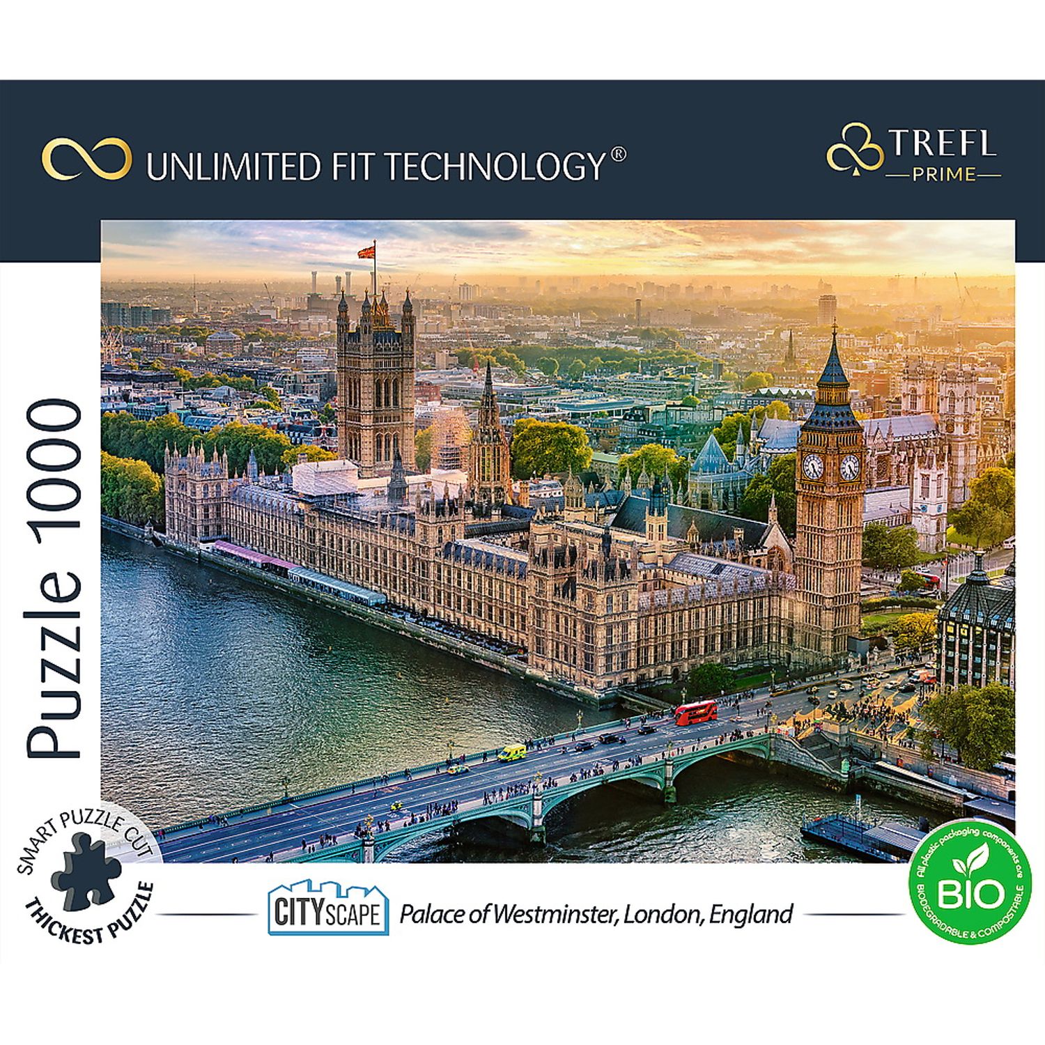 Puzzle Trefl Uft 1000 Palatul Westminster fotografia produsului View 3 L