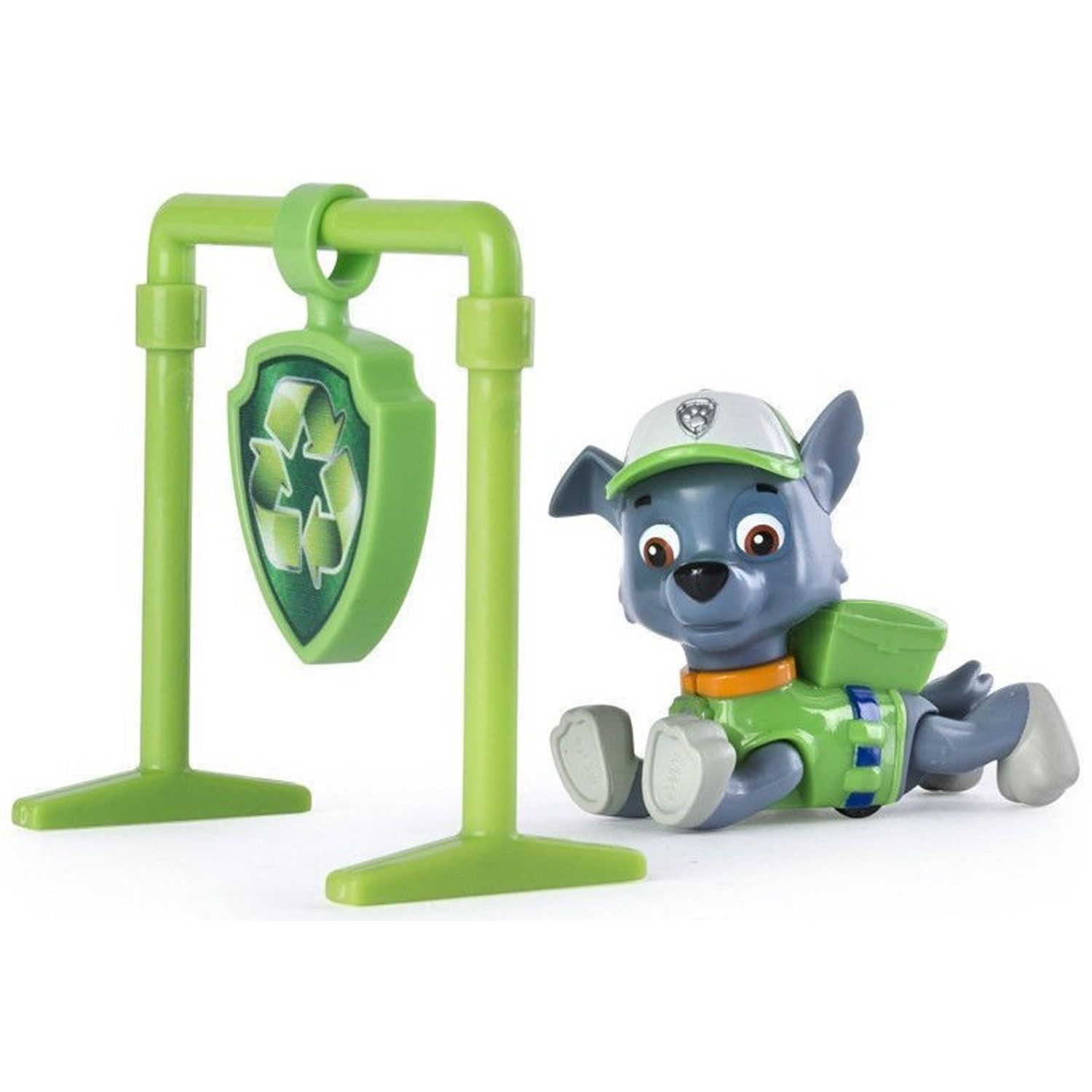 FIGURINA SI INSIGNA PAW PATROL ROCKY 6.3 CM fotografia produsului View 3 L