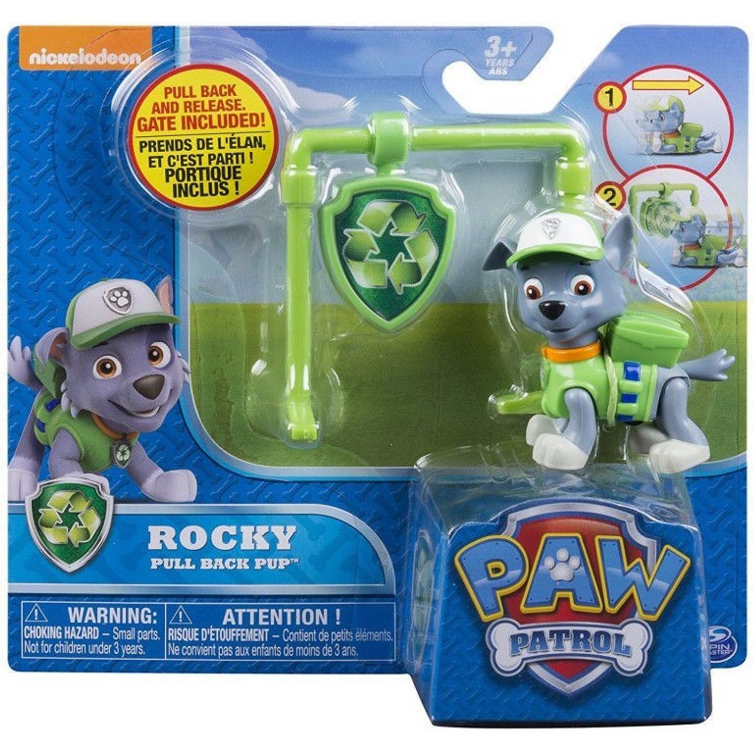 FIGURINA SI INSIGNA PAW PATROL ROCKY 6.3 CM fotografia produsului View 2 L