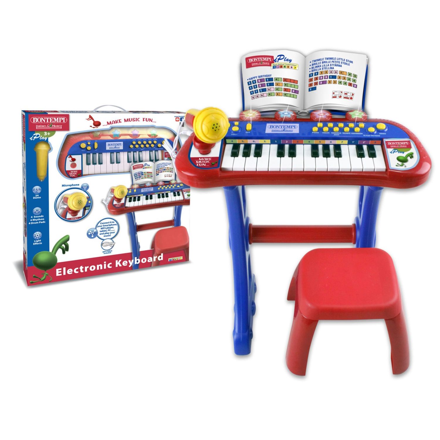 Bontempi Orga Electronica Cu Microfon Si Scaun Rosie fotografia produsului View 4 L