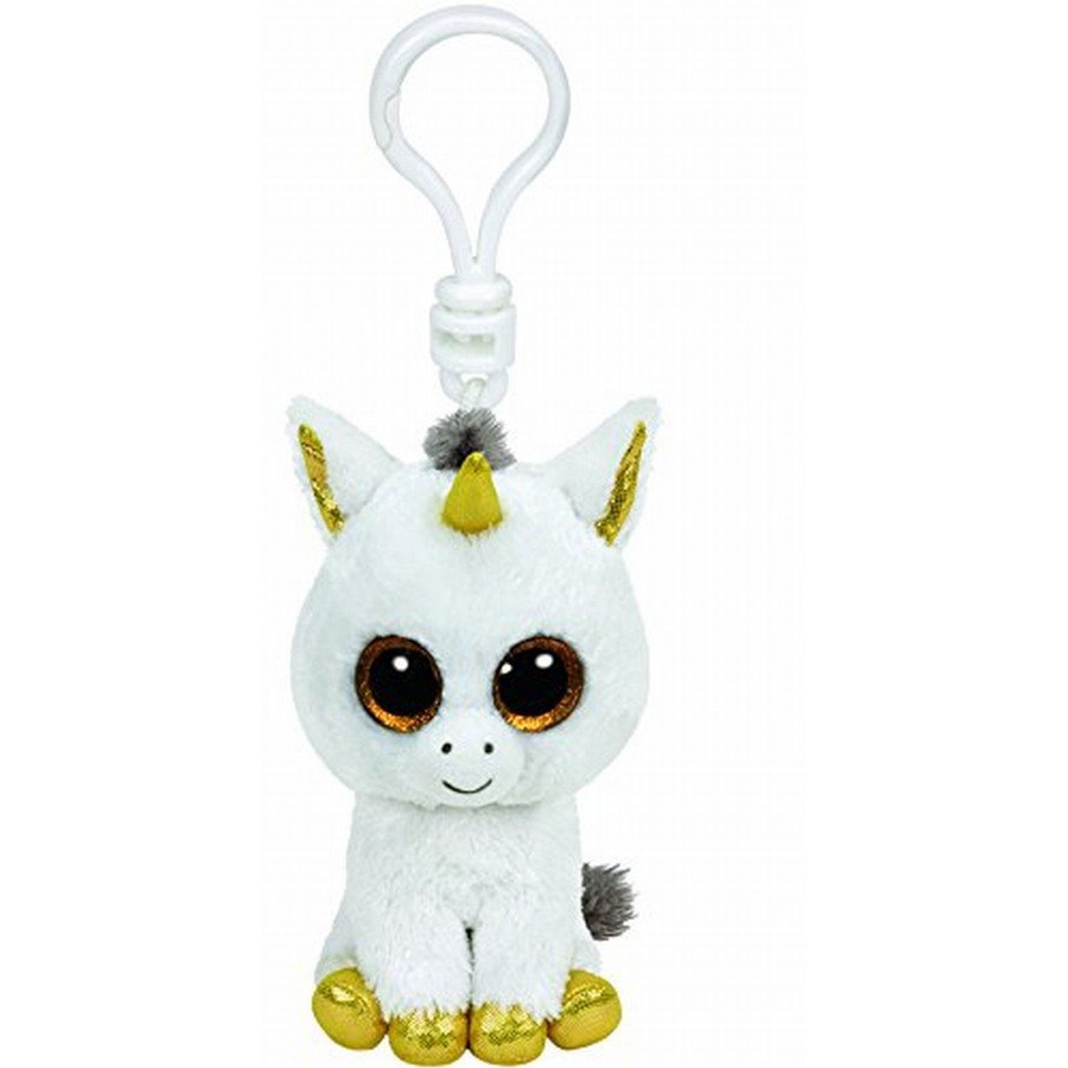 Plus Breloc Ty 8.5Cm Boos Unicorn Alb Pegasus fotografia produsului