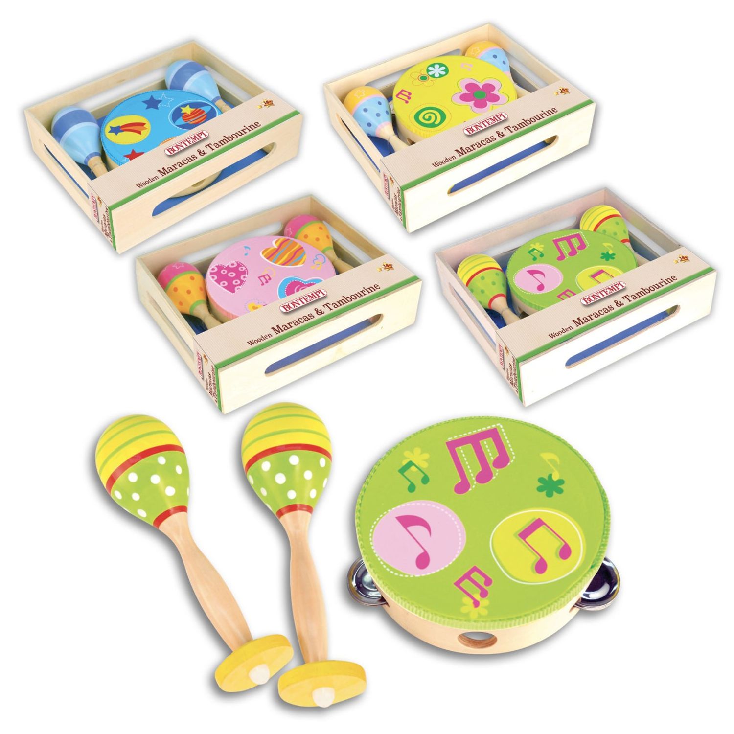 Bontempi Set Maracas Si Tamburina De Lemn fotografia produsului View 5 L