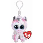 Plus Breloc Ty 8.5Cm Sequins Unicornul Alb Cu Paiete fotografia produsului