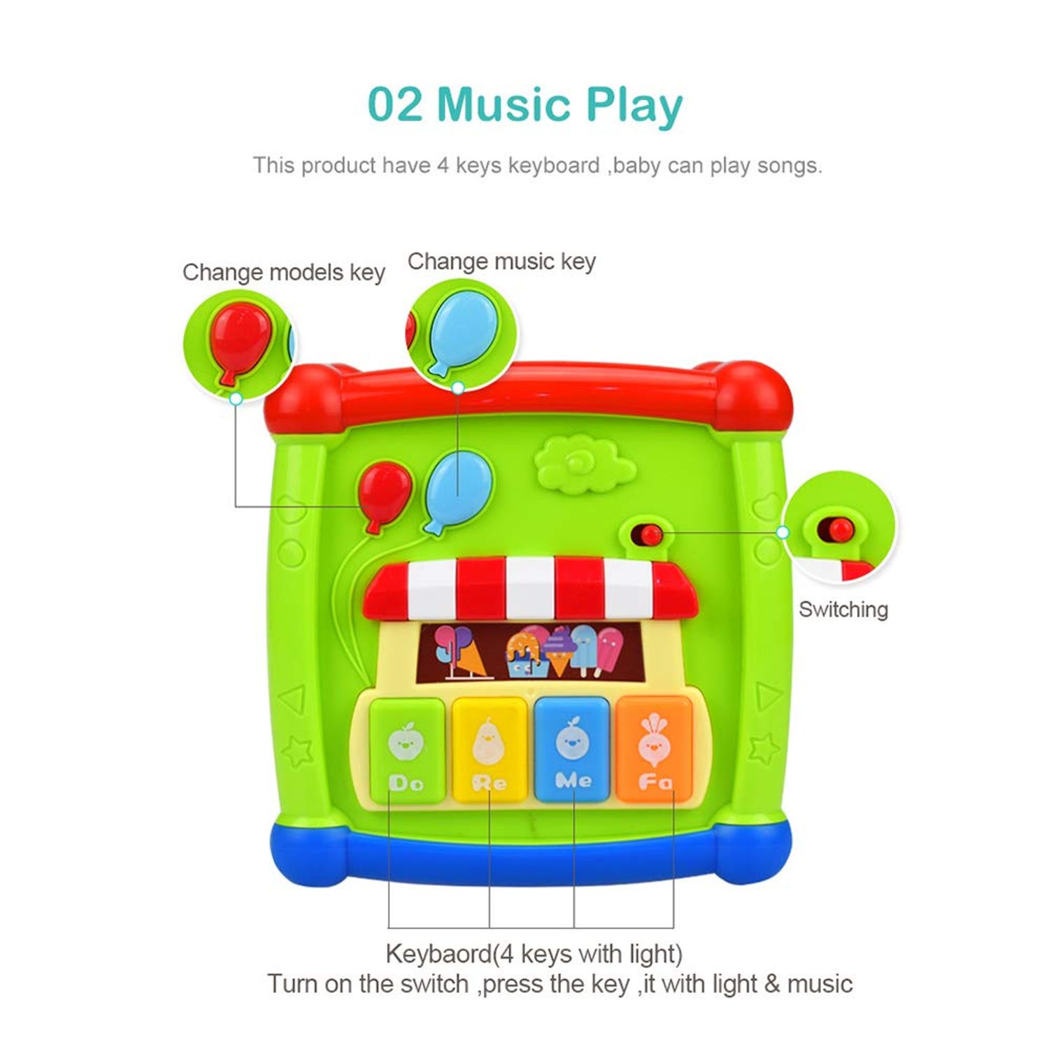 Cub Bebe Educativ Cu Sunete Si Forme Colorate fotografia produsului View 3 L