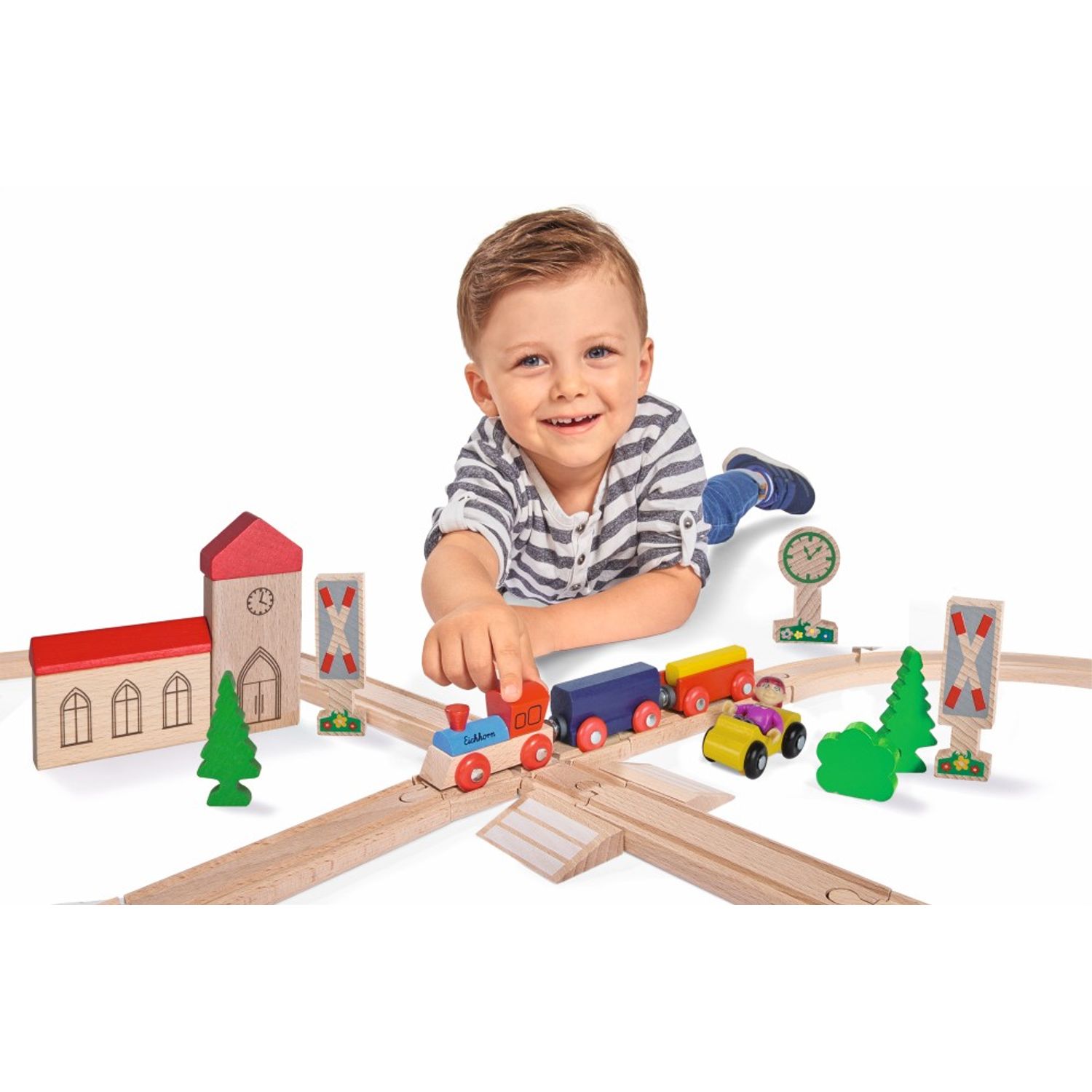 Eichhorn Set Tren Si Figurina Cu 8 Sine fotografia produsului View 5 L